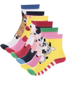 Súprava šiestich detských ponožiek s motívmi zvieratiek Oddsocks Pen