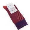 Fialovo-červené pruhované unisex ponožky V páru