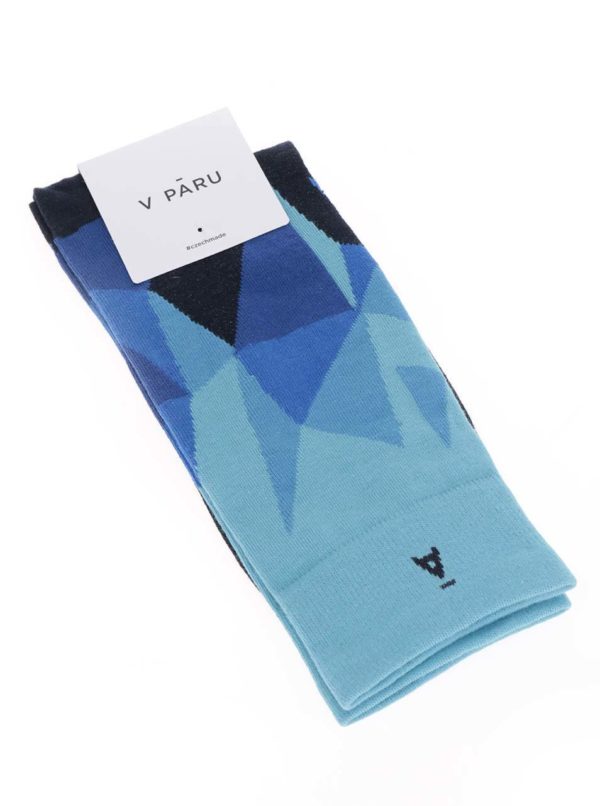 Čierno-modré vzorované unisex ponožky V páru