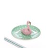Ružovo-zelený tanierik na šperky s plameniakom Sass & Belle