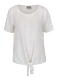 Biele tričko s uzlíkom VERO MODA Fay