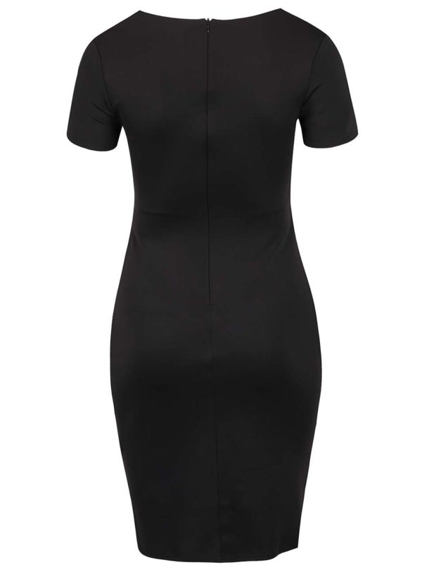 Čierne plus size puzdrové šaty s tvarovaným výstrihom Goddiva