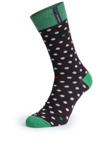 Zeleno-čierne bodkované unisex ponožky V páru