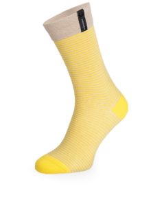 Sivo-žlté pruhované unisex ponožky V páru