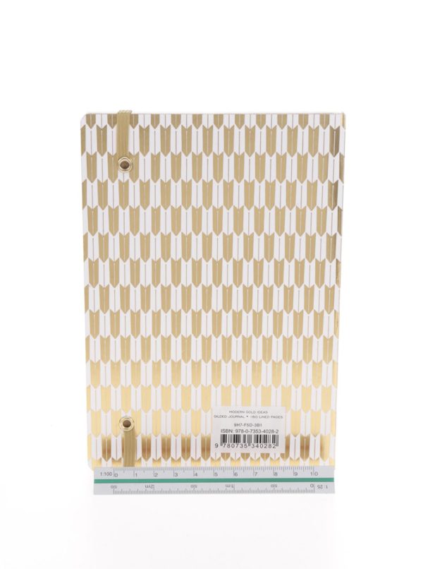 Vzorovaný linajkový zápisník v bielo-zlatej farbe Galison A5