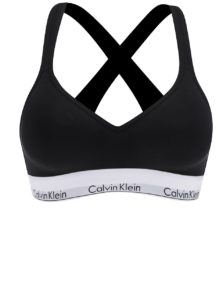 Čierna podprsenka s bielym lemom Calvin Klein Underwear