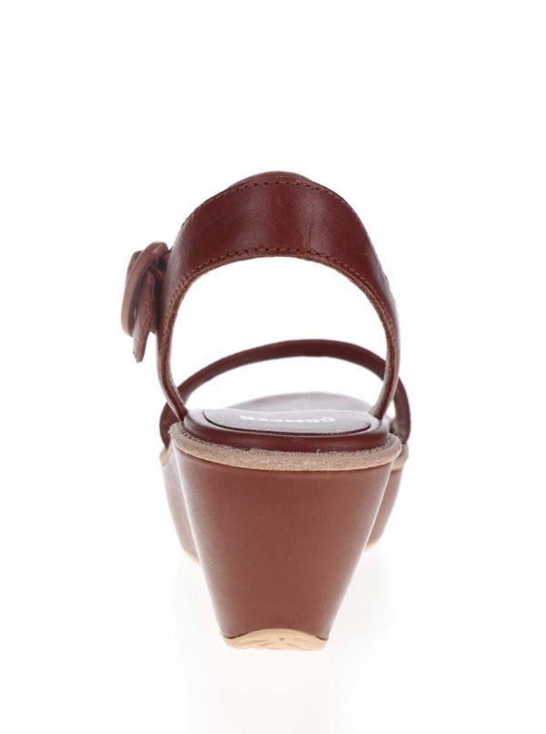 Hnedé dámske kožené sandále na platforme Camper