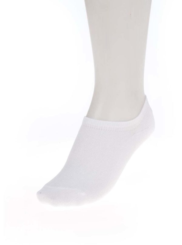 Súprava piatich párov členkových ponožiek v bielej farbe Pieces Tess