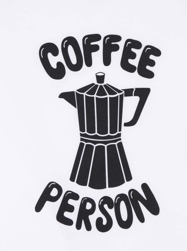 Čierno-biele unisex tričko s dlhým rukávom ZOOT Originál Coffee person