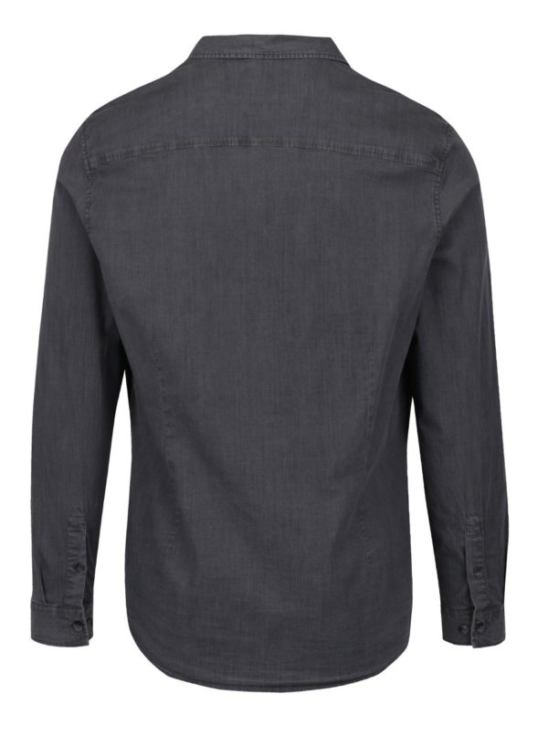 Sivá košeľa s dlhým rukávom Burton Menswear London