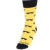Čierno-žlté unisex ponožky s motívom fúzov Fusakle Fúzač