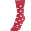 Bielo-červené unisex bodkované ponožky Fusakle Komanč