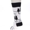 Čierno-biele unisex ponožky s motívom mačiek Fusakle Kocúr a mačka
