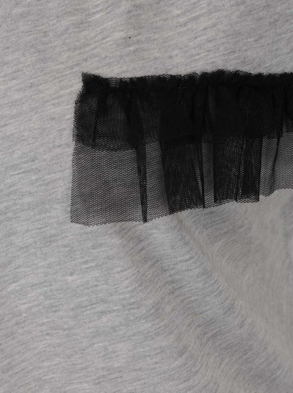 Sivé tričko s ozdobným detailom VILA Dreamers 