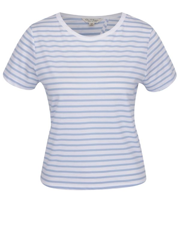 Modro-biele pruhované tričko s rozparkom Miss Selfridge