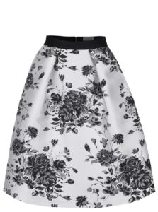 Čierno-krémová kvetovaná sukňa Closet