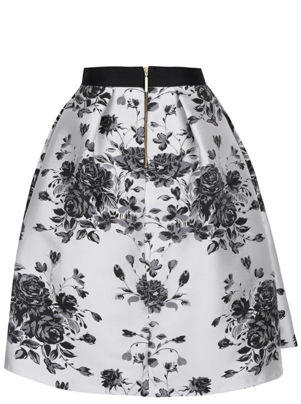 Čierno-krémová kvetovaná sukňa Closet