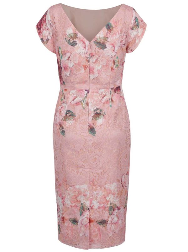 Ružové kvetované čipkované šaty Little Mistress
