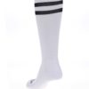 Biele unisex ponožky s čiernymi pruhmi American Socks
