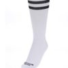 Biele unisex ponožky s čiernymi pruhmi American Socks