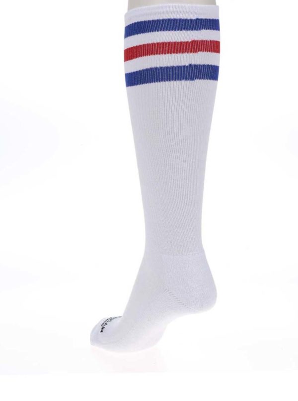 Biele unisex ponožky s pruhmi American Socks Pride