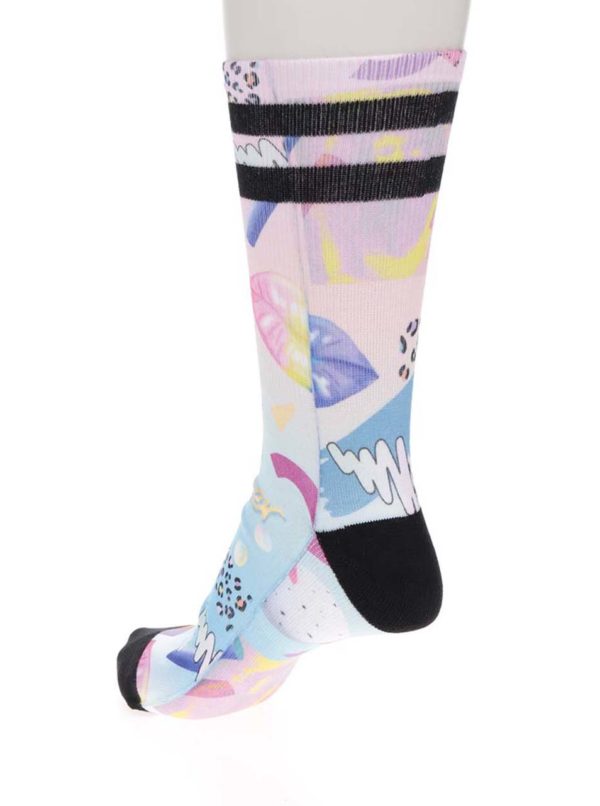Ružové dámske ponožky s tropickým vzorom American Socks