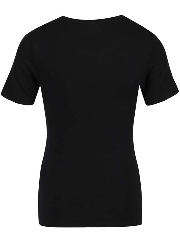 Čierne tričko so zaväzovaním v páse Miss Selfridge