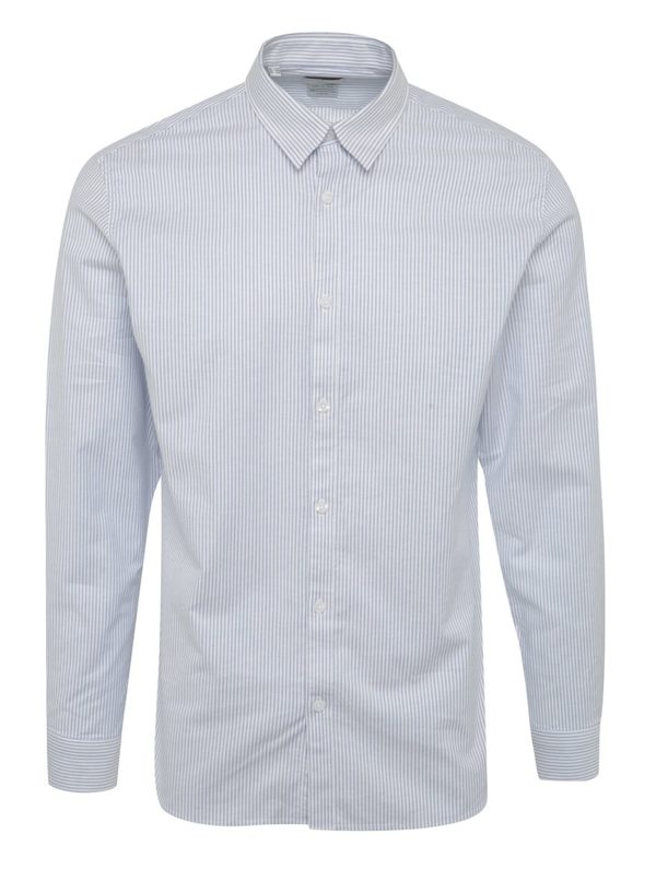Modro-biela pruhovaná slim fit košeľa Selected Homme One Victor