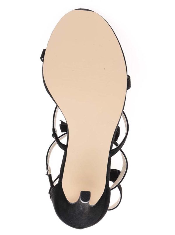 Čierne sandáliky na ihličkovom podpätku s detailmi Miss Selfridge