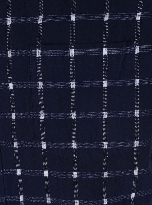 Tmavomodrá kockovaná košeľa Burton Menswear London