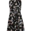 Čierne kvetované šaty s prestrihom Juicy Couture