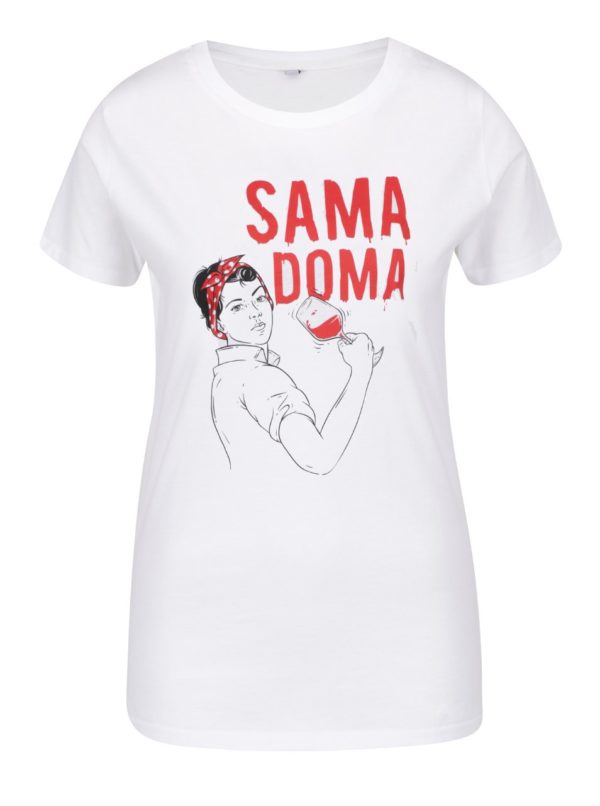 Biele dámske tričko ZOOT Originál Sama doma