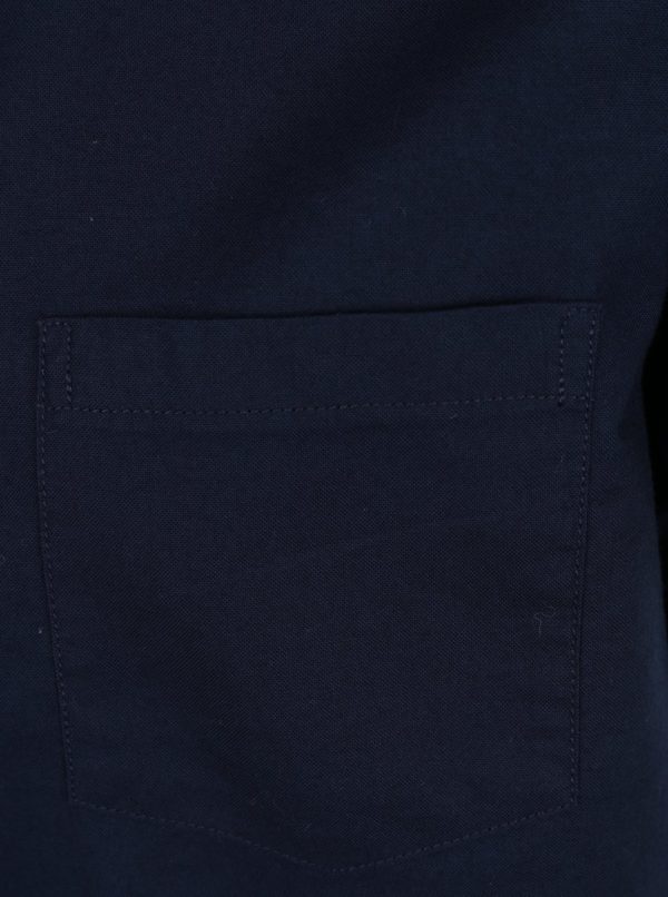 Tmavomodrá košeľa s krátkym rukávom Burton Menswear London