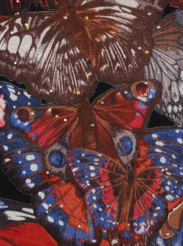 Čierny sveter s motívom motýľov Desigual Mery