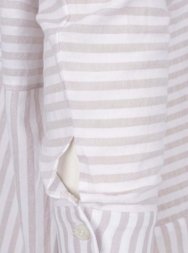 Krémovo-béžová pruhovaná voľná košeľa Apricot