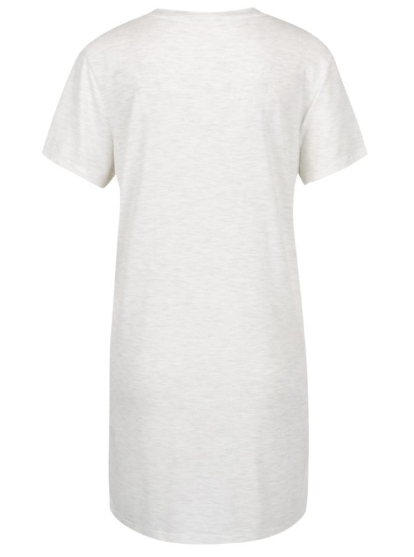 Sivé melírované dlhé tričko s potlačou Miss Selfridge