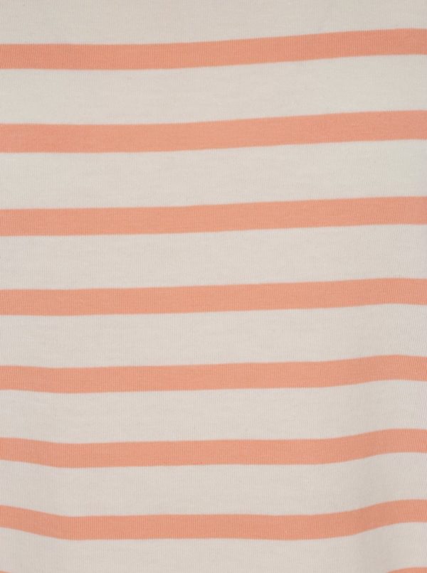 Oranžovo-krémové dámske pruhované tričko s lodičkovým výstrihom BUSHMAN Sailora