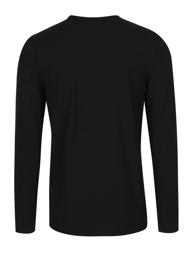 Čierne basic tričko s dlhým rukávom Selected Homme Basic