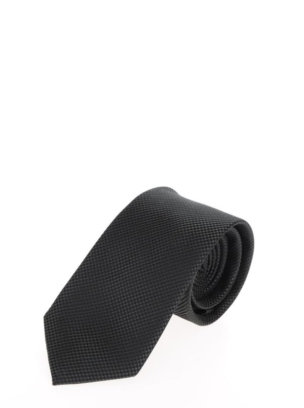 Tmavozelená hodvábna kravata s jemným vzorom Jack & Jones Premium Colombia