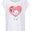 Biele dámske oversize tričko ZOOT Originál Flamingo