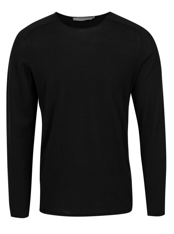 Čierne tričko s dlhým rukávom Jack & Jones Premium Jamie