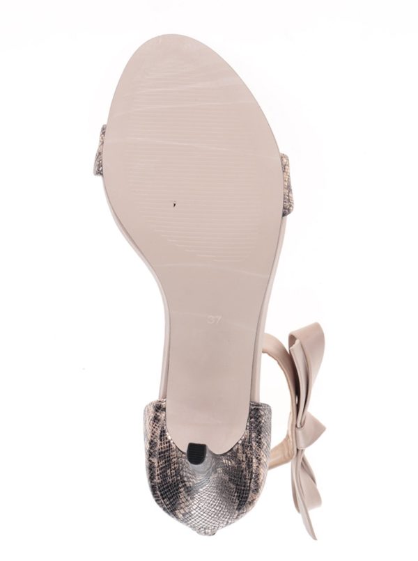 Béžové sandálky na ihlovom podpätku s hadím vzorom Miss KG Gabby