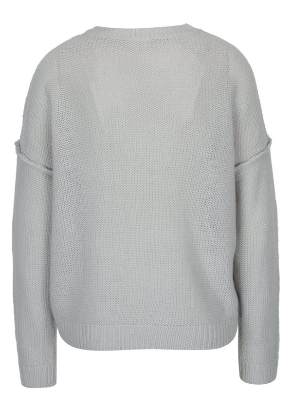 Sivý sveter s véčkovým výstrihom Noisy May Verona