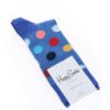 Modré unisex bodkované ponožky Happy Socks Big Dot