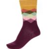 Žlto-vínové dámske vzorované ponožky Happy Socks Faded Diamond