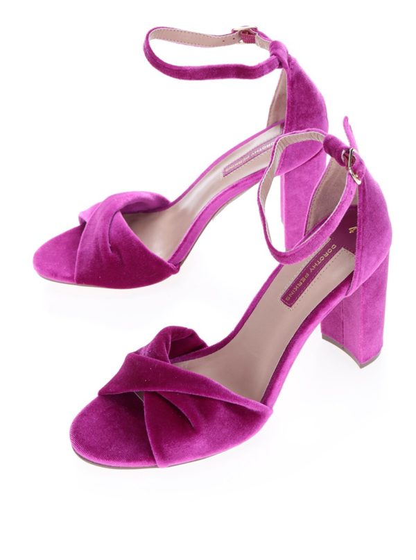 Ružové smotanové sandále na podpätku Dorothy Perkins