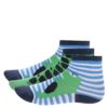 Súprava troch párov zeleno-modrých chlapčenských ponožiek s pruhmi a krokodílom 5.10.15.