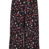 Čierne voľné kvetované nohavice Miss Selfridge