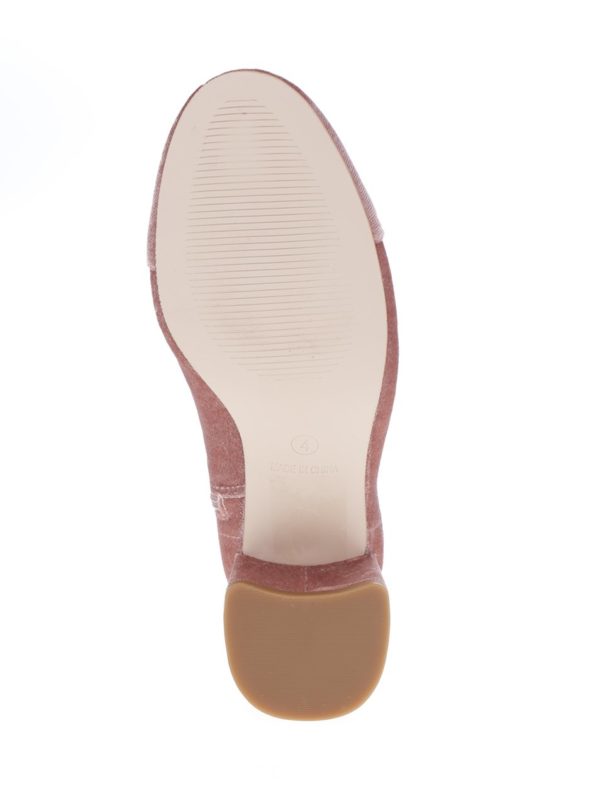 Ružové zamatové členkové topánky Miss Selfridge