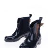 Tmavomodré dámske gumové chelsea topánky s koženými detailmi Tommy Hilfiger Oxley